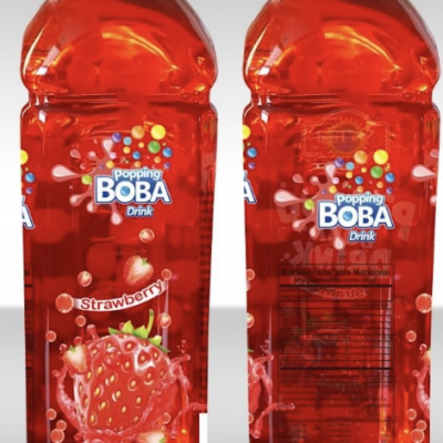 Bubble Tea Cup with Bubble Blends Fruity Pearls burst pop with real fruit juice enjoy popburst bubble boba drink