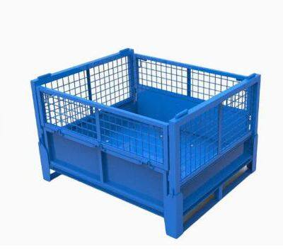 Galvanized Heavy Duty Collapsible Wire Mesh Cage Warehouse Storage Container