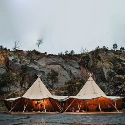 Breathable Indian Straw Hat Tent for Outdoor Events With Steel Frame
