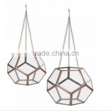 hanging clear glass hurricane lantern / hurricane candle holder- candle pillar holder lanterns manufacture