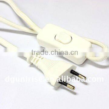 European AC power cord plug with VDE 2 prong plug