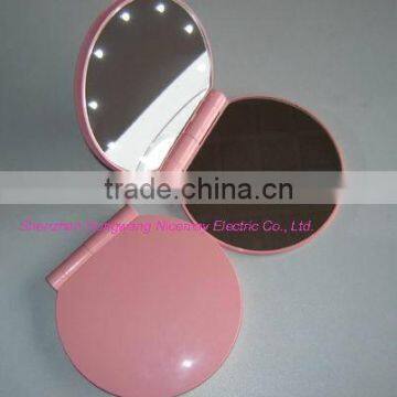 LED cosmetic magnifying mirror with LED lights