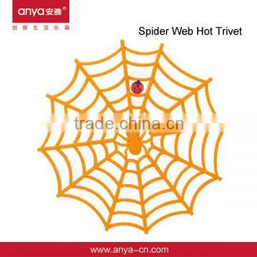 D584 spider web hot trivet silicon mat kitchen heat-resista