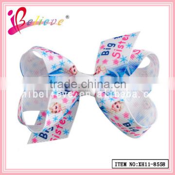 More pattern mix elsa & anna hair bow,grosgrain frozen ribbon bow kids hair clip