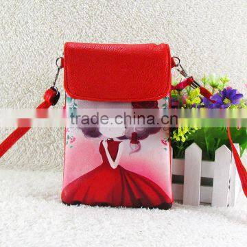 Wholesale pu Lovely Cartoon Girl Mini Crossbody Cell Phone Bag photo-3