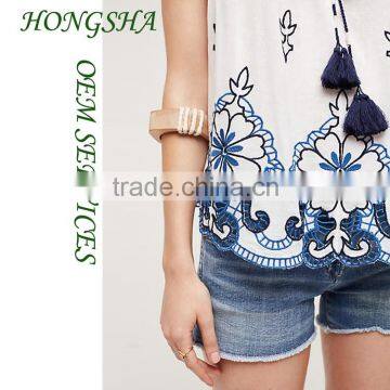 Ladies Tops Latest Swing Tank Top Design Fashion Embroidered Tops for Women 2016 HSt7537 photo-4