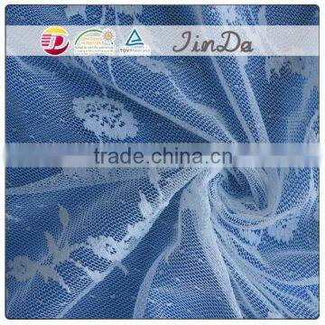 Perfect design white flower pattern polyester lace fabric for widely use