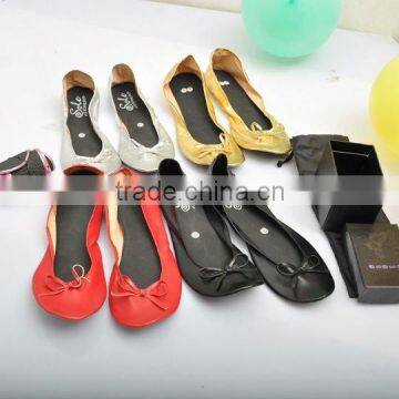 Women pu Leather Shoes Roll up Rollable shoes Soft Comfortable Pregnant Ballerina Ballet Flats Driving Shoes                        
                                                Quality Choice