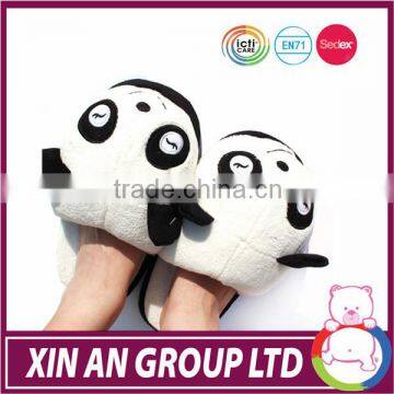 Custom soft plush animal panda slippers for kids or adults
