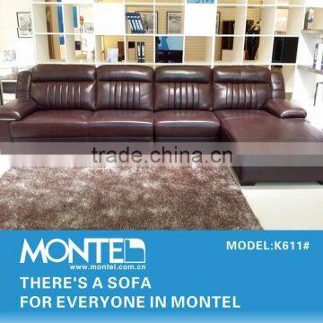 Leather corner sofa set with chaise lounge