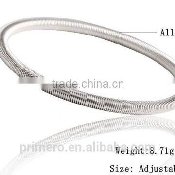 New Fashion Jewelry Spring Tube Type Bangle Gold Plated Adjustable Bracelet photo-3