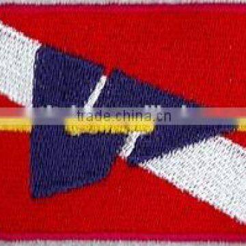 Cheap wholesale flag shape iron on custom hat or t shirts embroidery patches