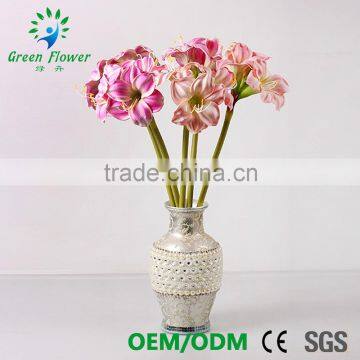 2016 Wholesale Multicolor Latex Artificial PU Flowers Amaryllis Real Touch Bouquet Wedding Bridal Decor Display Flower photo-4