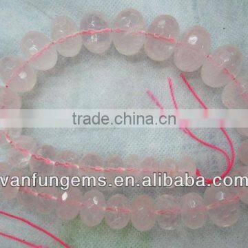 Madagascar Rose Quartz faceted rondelle