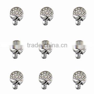 New design 10mm rhinestone slide helmet charm for gummy bracelets