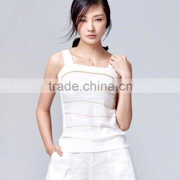 JS-11013 With Strips and Sleeveless Ladies' Summer Knitwear Women Casual Fashion Dress