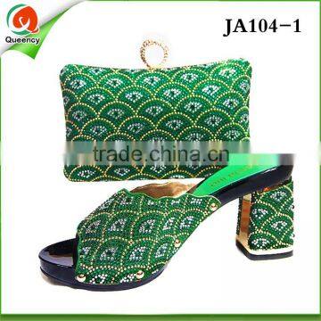 JA104-1 Fashion Italian Shoes And Bag Set African Wedding With Cheap Price