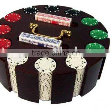 Poker Chip Set in Carousel Wooden