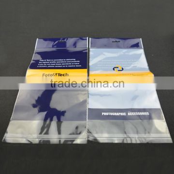 factory wholesale price clear BOPP gravure printing header bag with self adhesive strip