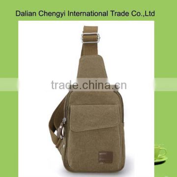 Factory price qualified portable canvas chest bag with compartment