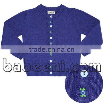 Flower hand embroidery cardigan for girl