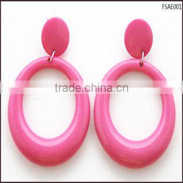 Wholesale High Quality Latest Design Big Round ABS Pink Earrings For Women