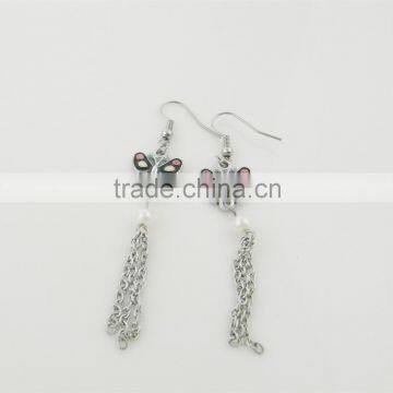 Butterfly earrings in zinc alloy jewelry