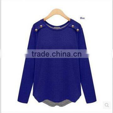 2015 spring fashion female long sleeve base shirt big yards