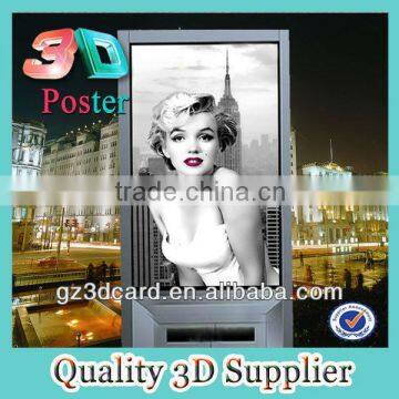 Custom lenticular Deep 3D Advertising Poster