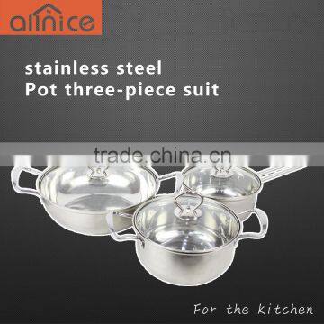 wholesales south korea style good polishing 3pcs cookware set/stainless steel soup pot/hot pot