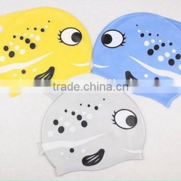 Eco-friendly Fish Shark Cartoon funny swimming cap silicone