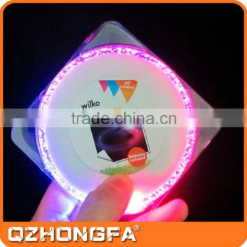 Hot sale colorful Led Bar Coaster flashing beer coaster ,waterproof LED cup coaster                        
                                                Quality Choice