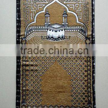 High quality inside 2cm memory foam jacquard muslim prayer mat and fabric back with zipper