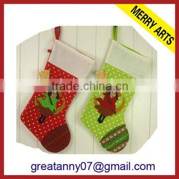 2015 new product Guangzhou designer fleece christmas stockings embroidery christmas stockings wholesale