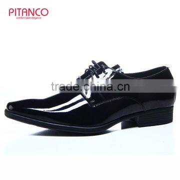 Patent leather lace-up mens derby shoes