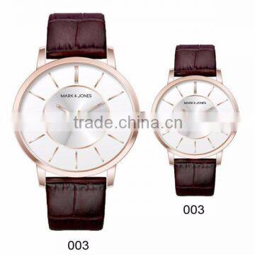 IP Rose Gold 29mm/ 42mm Super Slim Brown Leather Strap Watch Womens