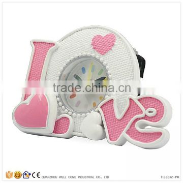 Resin Mini Alarm Clock Beautiful Love Gift for Girl