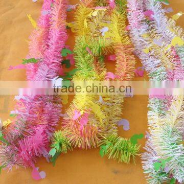 PET wire rabbits and grass plastic New Spring garland