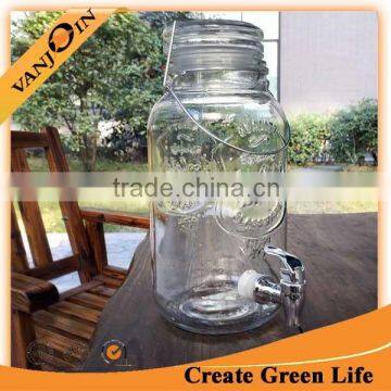 Beverage Dispenser 4L Glass Mason Jar With Tap photo-5