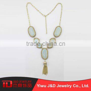Fashion Jewelry Gold Plated Jade Wedding Gold Necklace Designs