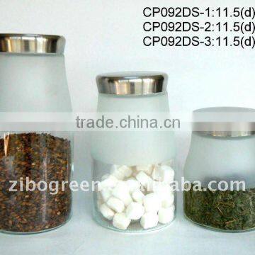 Frosted glass jar with s/s lid (CP092DS)