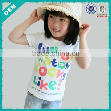 Latest design 100% cotton o-neck printing teen girls t-shirts 2015