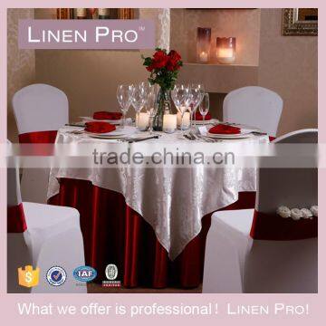 LinenPro High Bar Cocktail Table Cloth for Wedding, Rosette Satin Table Cloth