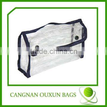 snap button clear pvc bag