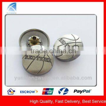 YX1194 Custom Round Metal Basketball Button for Jeans