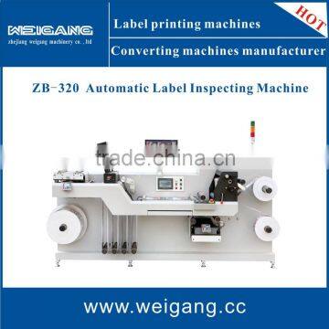ZB-320 Full automatic adhesive label inspecting and rewinder machine with BST system