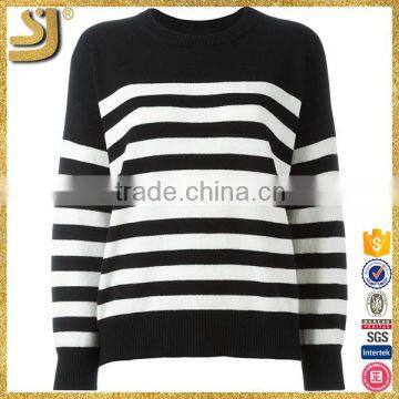 Hot sell woman fashion suit stripe wool sweater