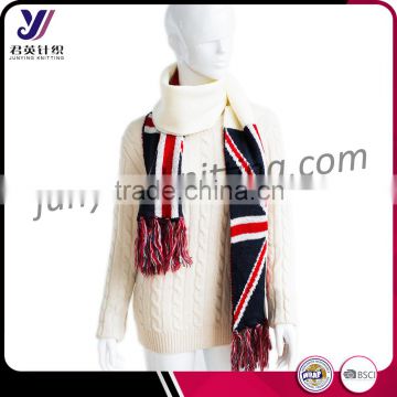 Country flag jacquard unisex knitting infinity scarf pashmina scarf china factory wholesale sales (accept custom)