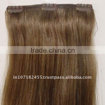 straight virgin indian remy hair clip extension from chennai