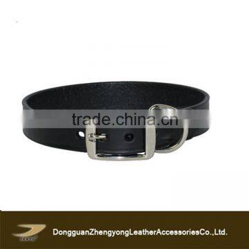 Creased Black Leather Dog Collar, 1*22inch dog collar, Black leather dog collars